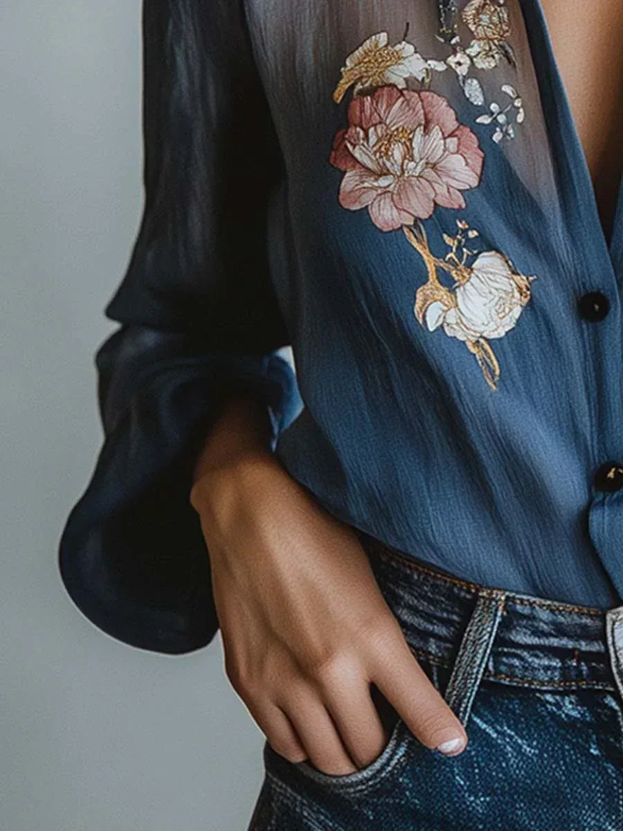 Floral Boho Chic Women's Blouse - Sarah and Emma Portland