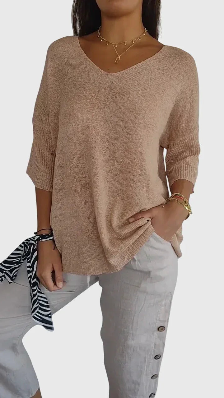Cassandra™ | Elegant V-Neck Top - Sarah and Emma Portland