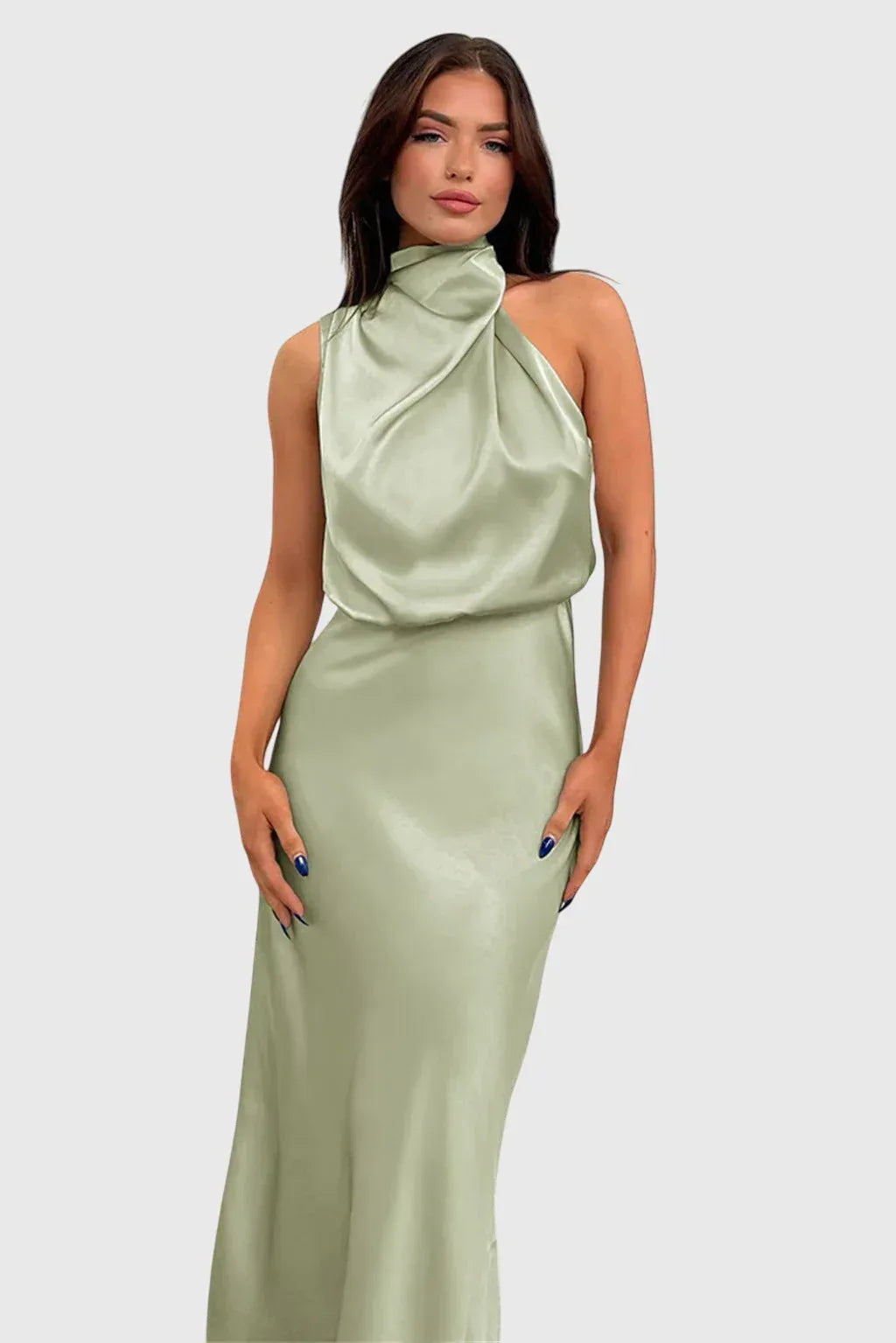 Ava™ | Glamorous Satin Halter Dress - Sarah and Emma Portland