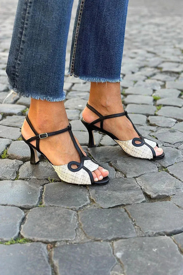 MEDIUM HEEL RETRO STYLE SANDALS - Sarah and Emma Portland