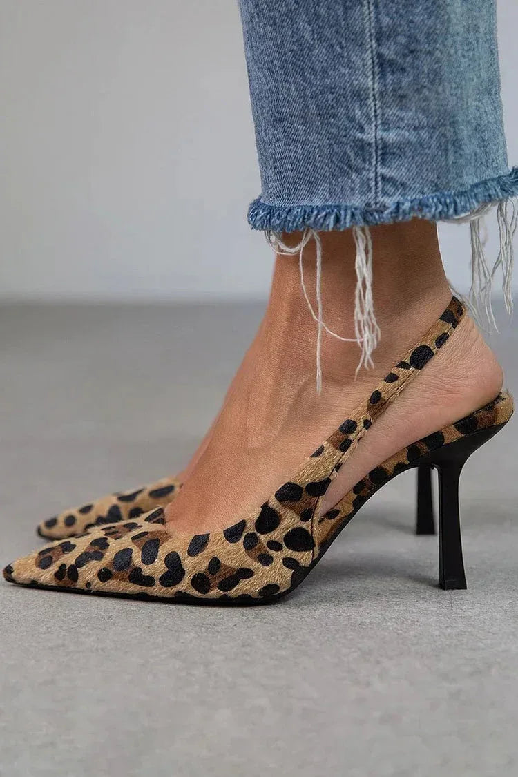 Angie | Leopard Slingback Heels - Sarah and Emma Portland