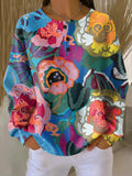 Alerisse | Sweater with Large Colorful Flowers - Sarah and Emma Portland