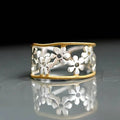 Irregular Flower Ring with Hollow Pattern - Sarah and Emma Portland