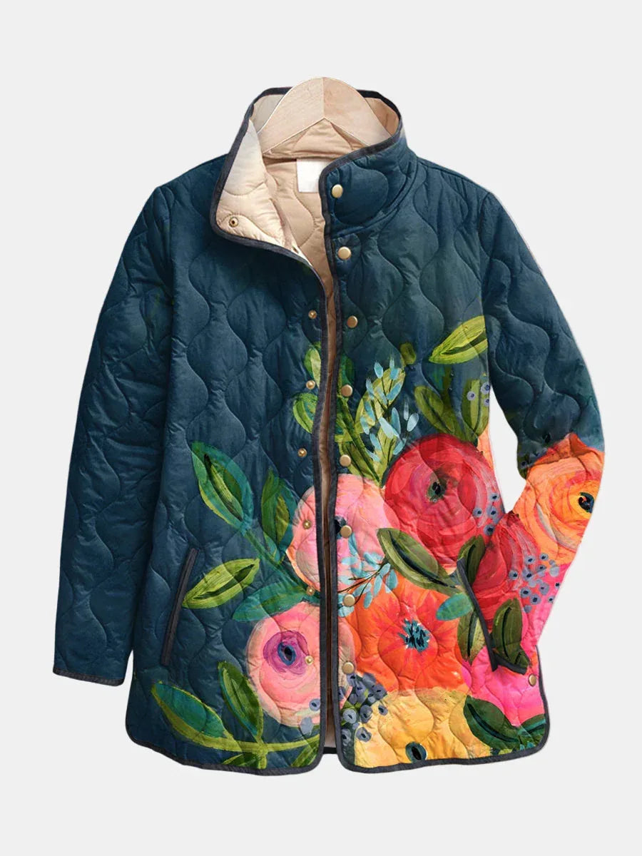 Lorynna | Vintage Floral Print Quilted Jacket - Sarah and Emma Portland