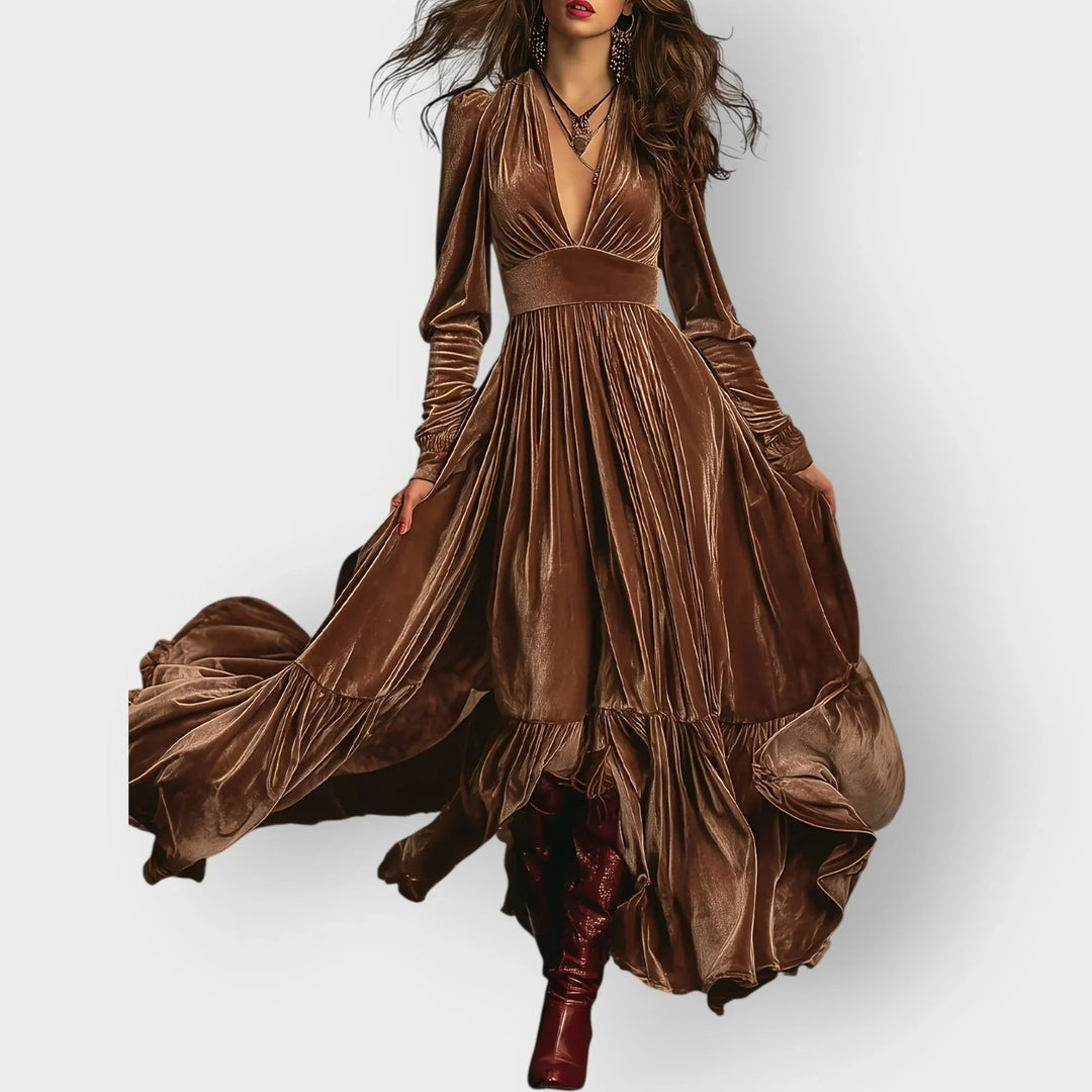 Alorae | Vintage A-Line Velvet Maxi Dress - Sarah and Emma Portland