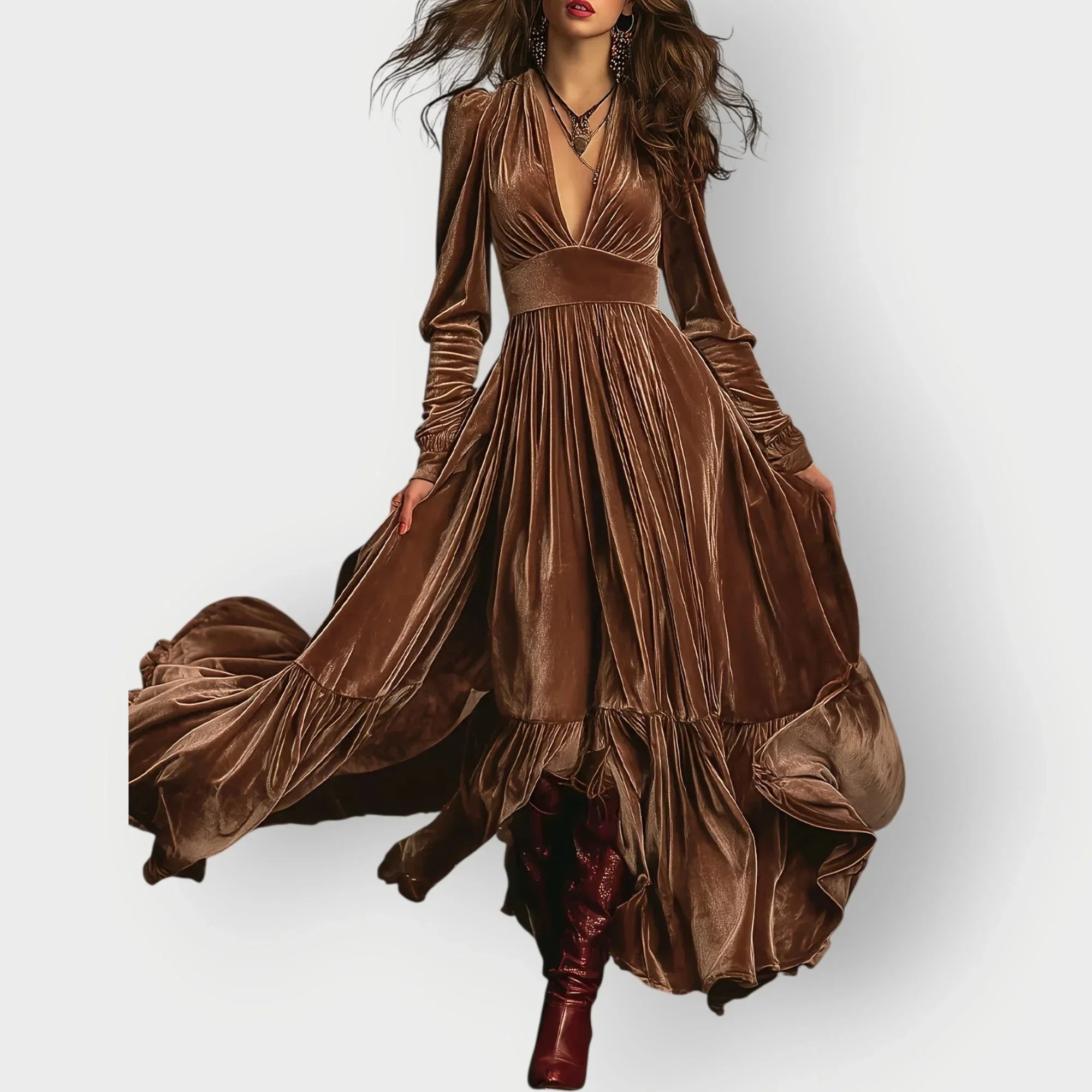 Alorae | Vintage A-Line Velvet Maxi Dress - Sarah and Emma Portland