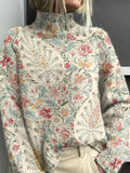 Julia | Vintage Paisley Turtleneck Sweater - Sarah and Emma Portland