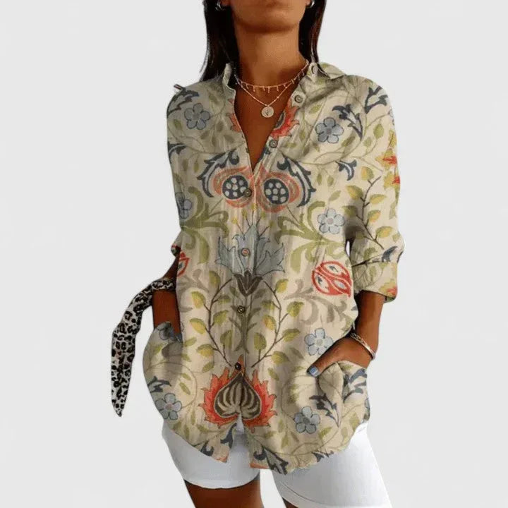 Katarine | Elegant Floral Blouse - Sarah and Emma Portland
