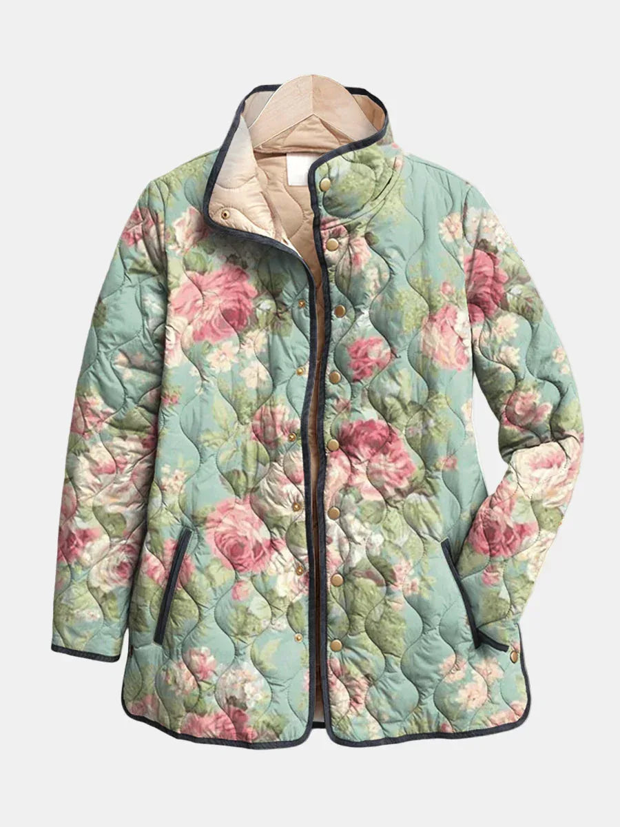 Kaevia | Retro Floral Patterned Quilted Jacket - Sarah and Emma Portland