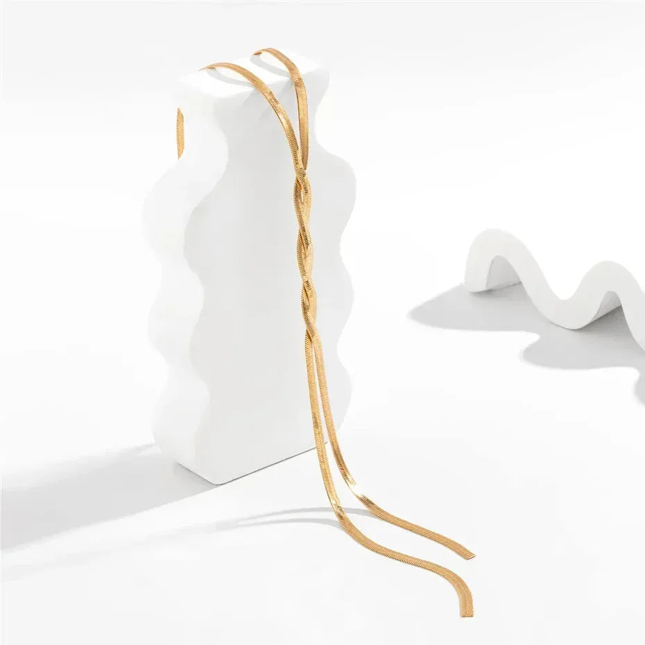Elegant Long Necklace with Adjustable Snake Design - Sarah and Emma Portland