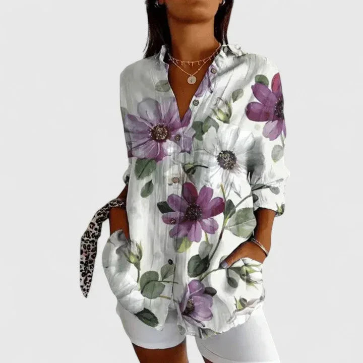 Katarine | Elegant Floral Blouse - Sarah and Emma Portland
