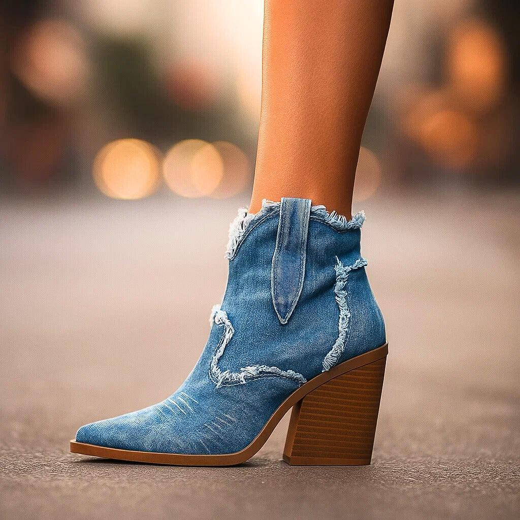 DAKOTA LYNN DENIM BOOTS - Sarah and Emma Portland