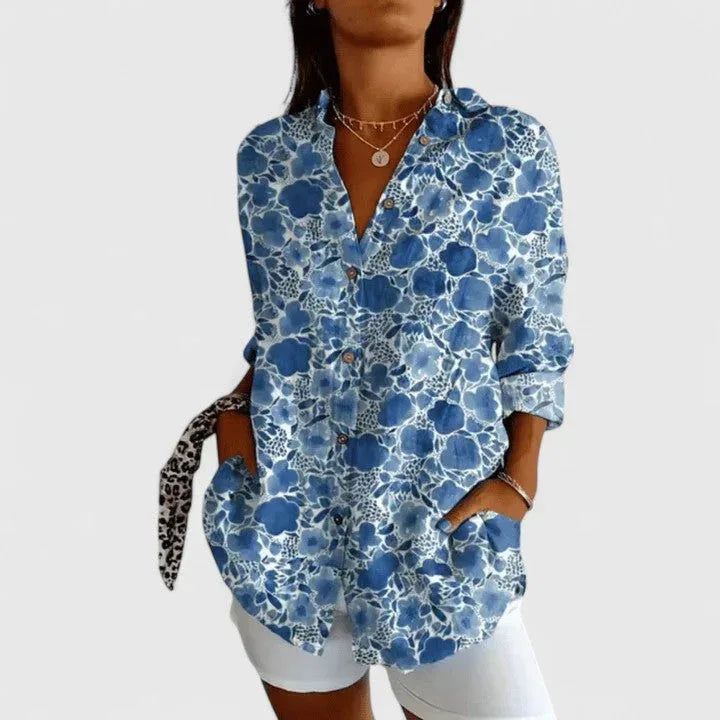 Katarine | Elegant Floral Blouse - Sarah and Emma Portland