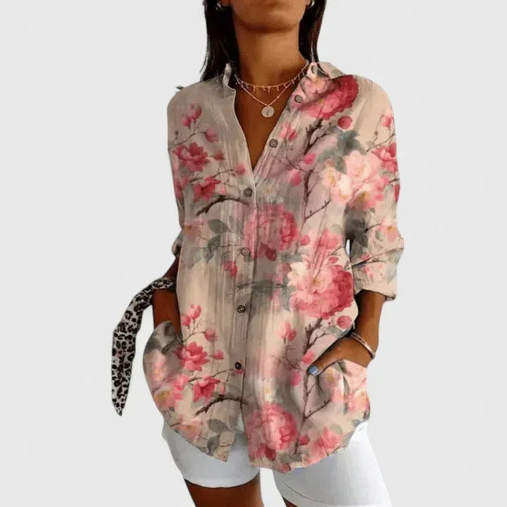 Katarine | Elegant Floral Blouse - Sarah and Emma Portland