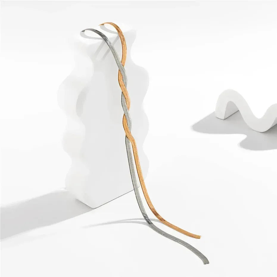 Elegant Long Necklace with Adjustable Snake Design - Sarah and Emma Portland