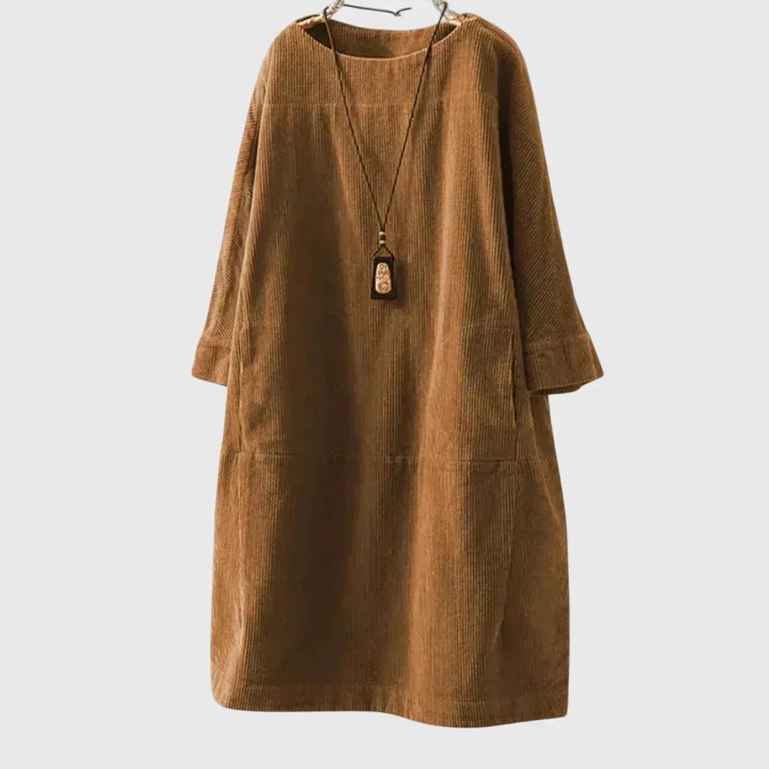 Grace | Relaxed Corduroy Midi Dress - Sarah and Emma Portland
