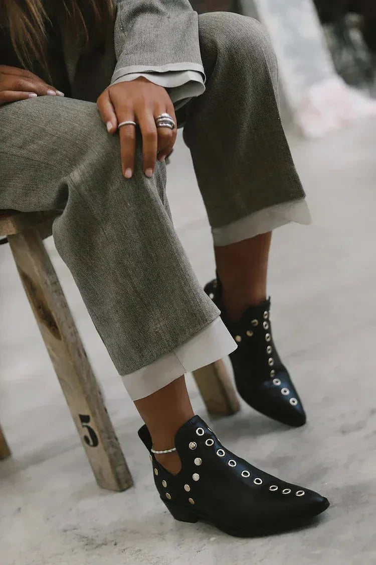 Aela™ | Studded Pointed Boots - Sarah and Emma Portland