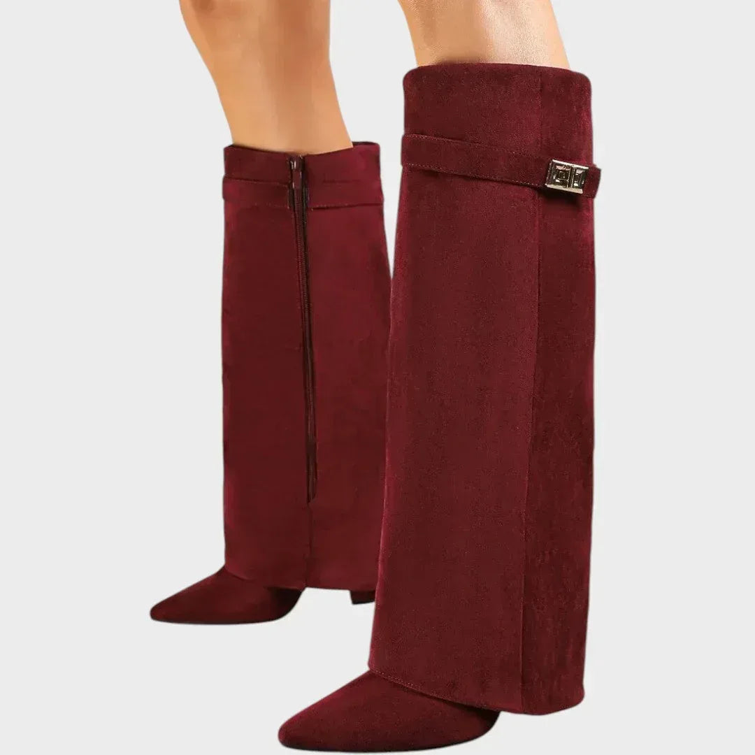 Lunara | High-Cut Suede Boots - Sarah and Emma Portland