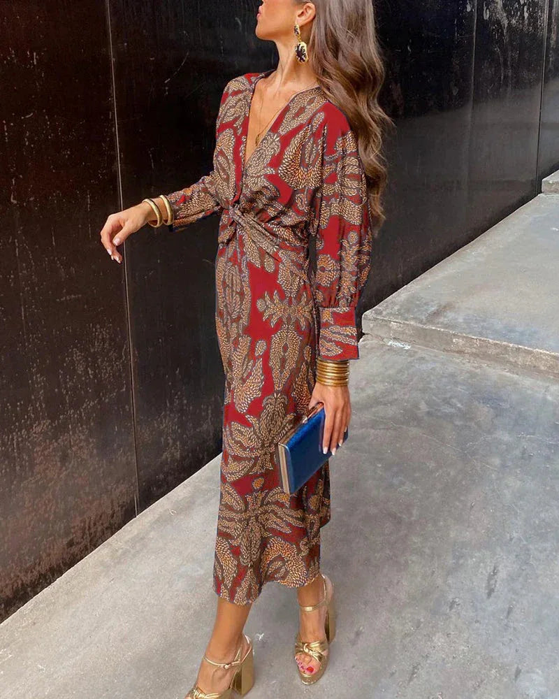 Dineke™  | Elegant dress with floral print