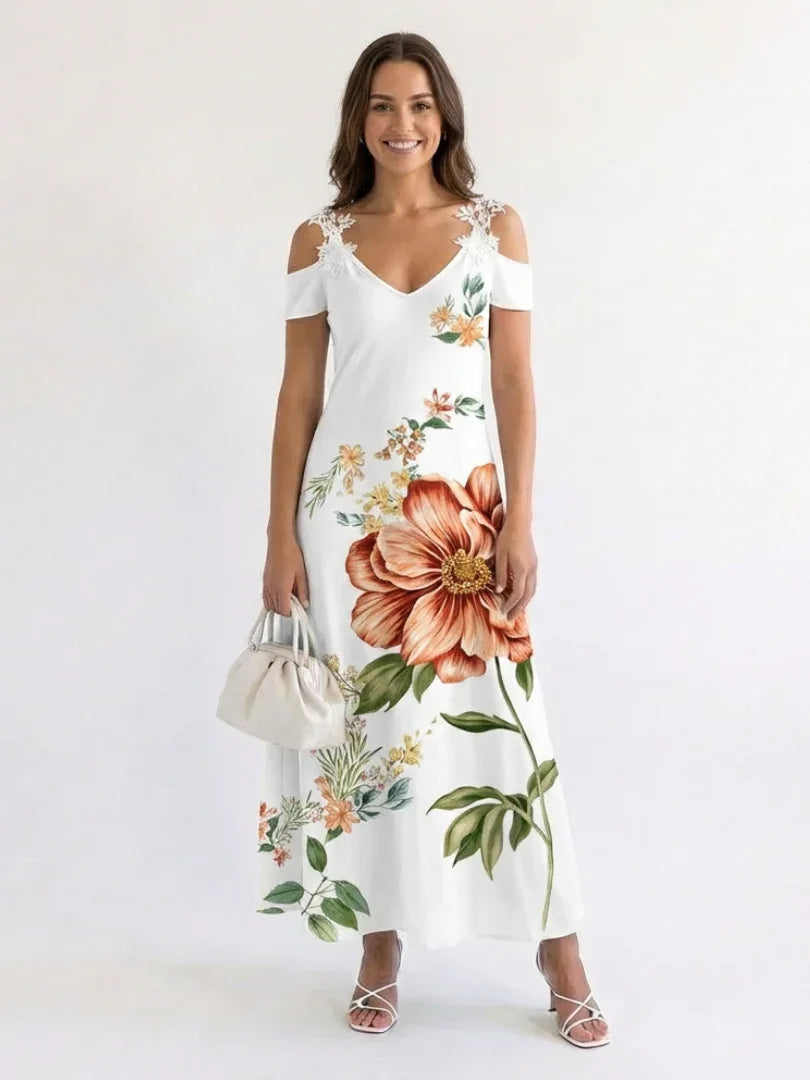 Camila | Floral Off-Shoulder A-Line Maxi Dress