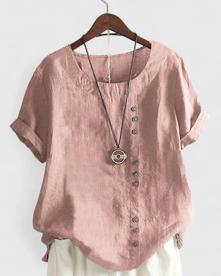 Elisavie | Comfortable Short Sleeve Blouse - Sarah and Emma Portland