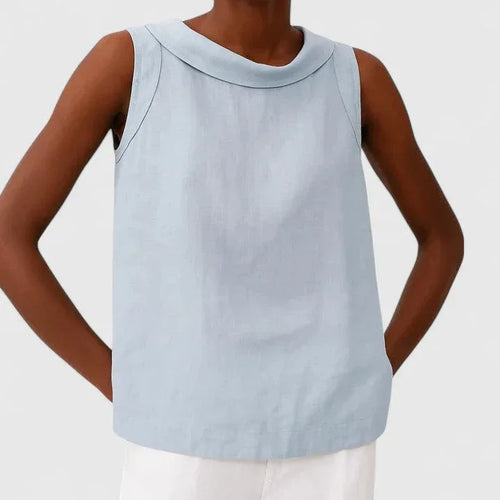 Anastine | Elegant Top with Roll Collar - Sarah and Emma Portland