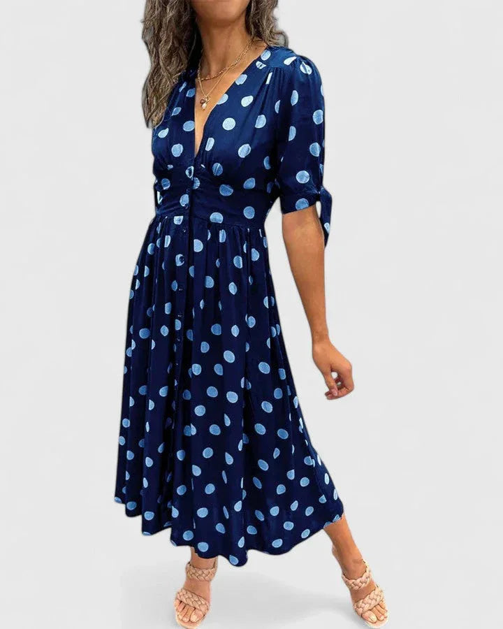 Colette | Sophisticated Polka Dot Dress - Sarah and Emma Portland