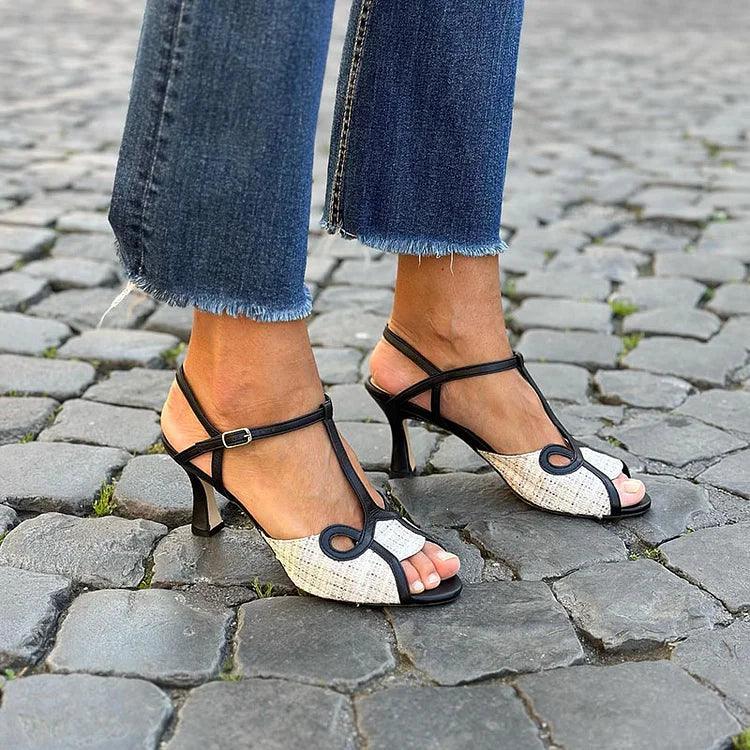 MEDIUM HEEL RETRO STYLE SANDALS - Sarah and Emma Portland