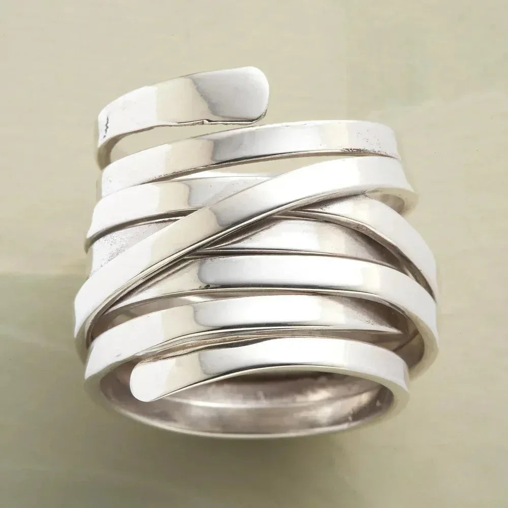 Antique Thick Layer Silver Ring - Sarah and Emma Portland