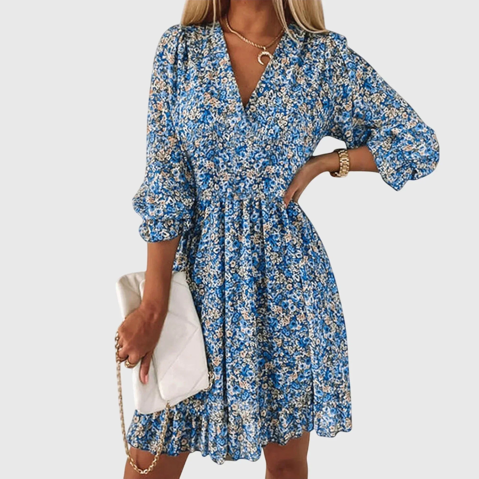 Elisa™ | Floral Puff Sleeve Dress - Sarah and Emma Portland