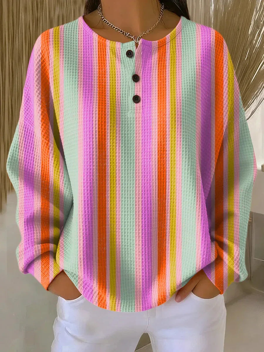 Elnyssa | Sweater with Colorful Stripes - Sarah and Emma Portland