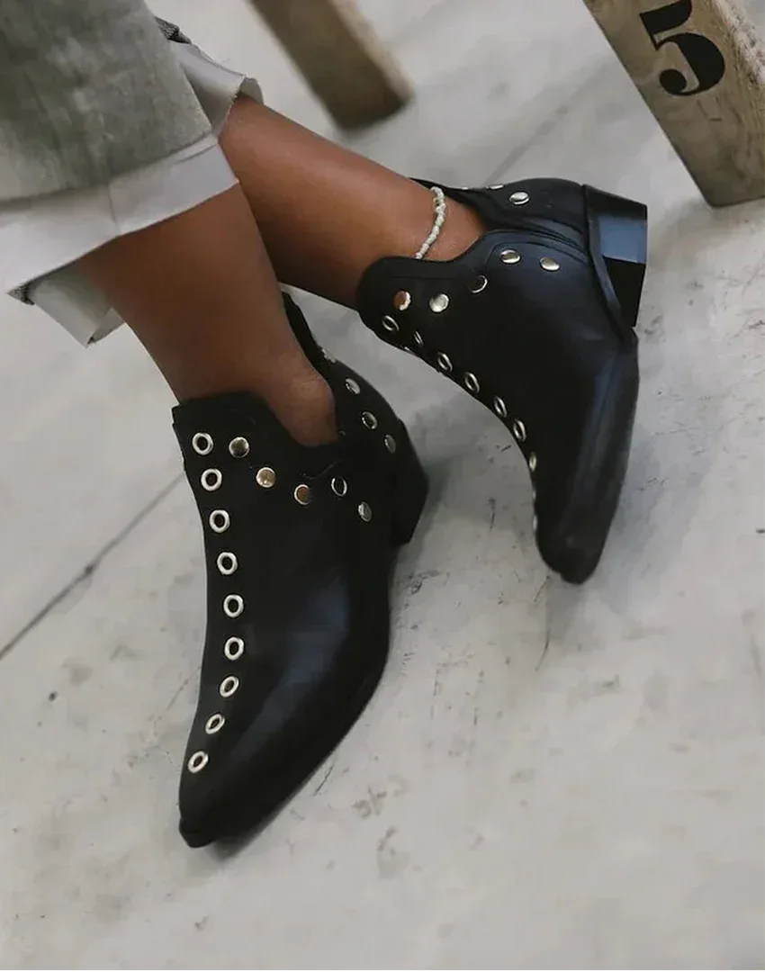 Aela™ | Studded Pointed Boots - Sarah and Emma Portland