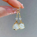 Antique White Opal Gold Drop Earrings - Sarah and Emma Portland