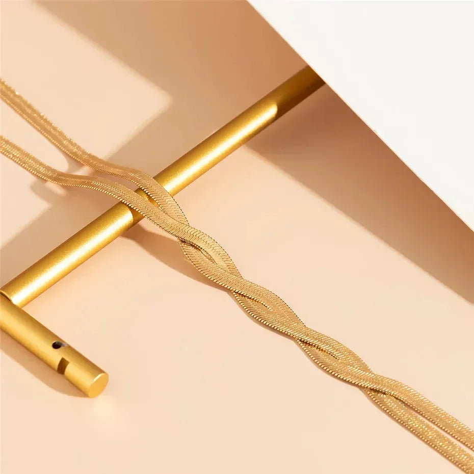Elegant Long Necklace with Adjustable Snake Design - Sarah and Emma Portland