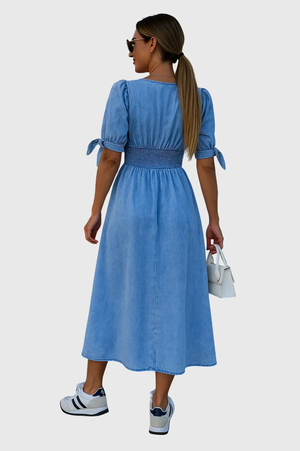 Jacqueline™ | Elegant Denim Dress - Sarah and Emma Portland