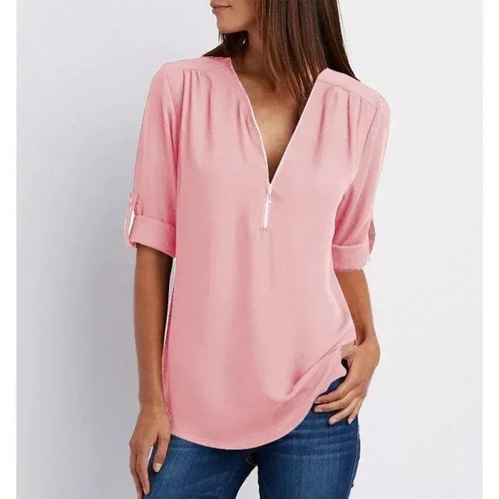 Gwen | Chic Zipper Blouse - Sarah and Emma Portland