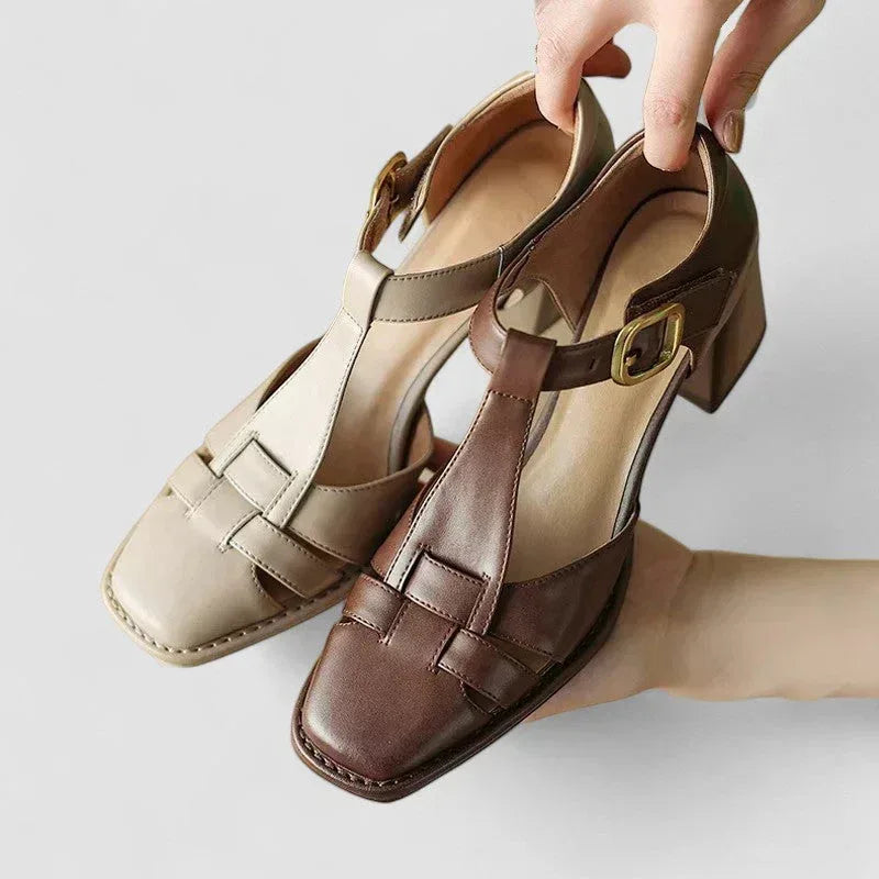 Elyxiana | Orthopedic T-Strap Block Heels - Sarah and Emma Portland
