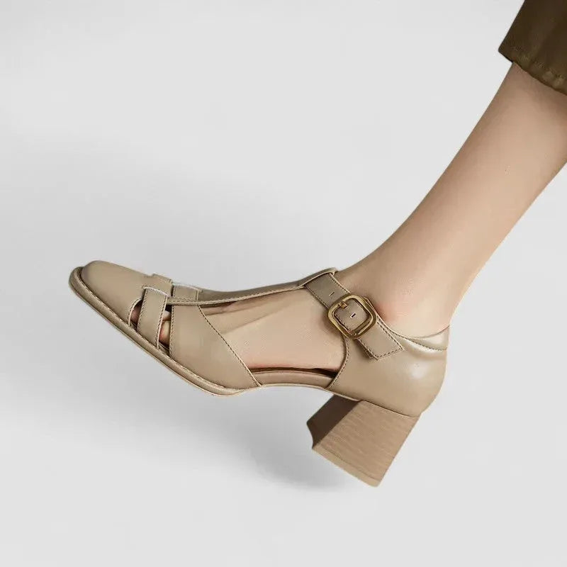 Elyxiana | Orthopedic T-Strap Block Heels - Sarah and Emma Portland