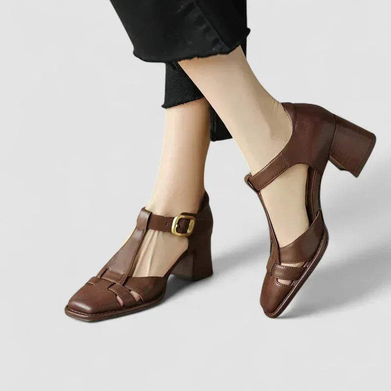 Elyxiana | Orthopedic T-Strap Block Heels - Sarah and Emma Portland