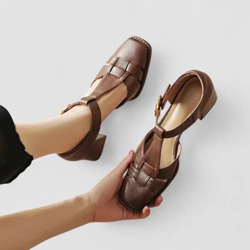 Elyxiana | Orthopedic T-Strap Block Heels - Sarah and Emma Portland