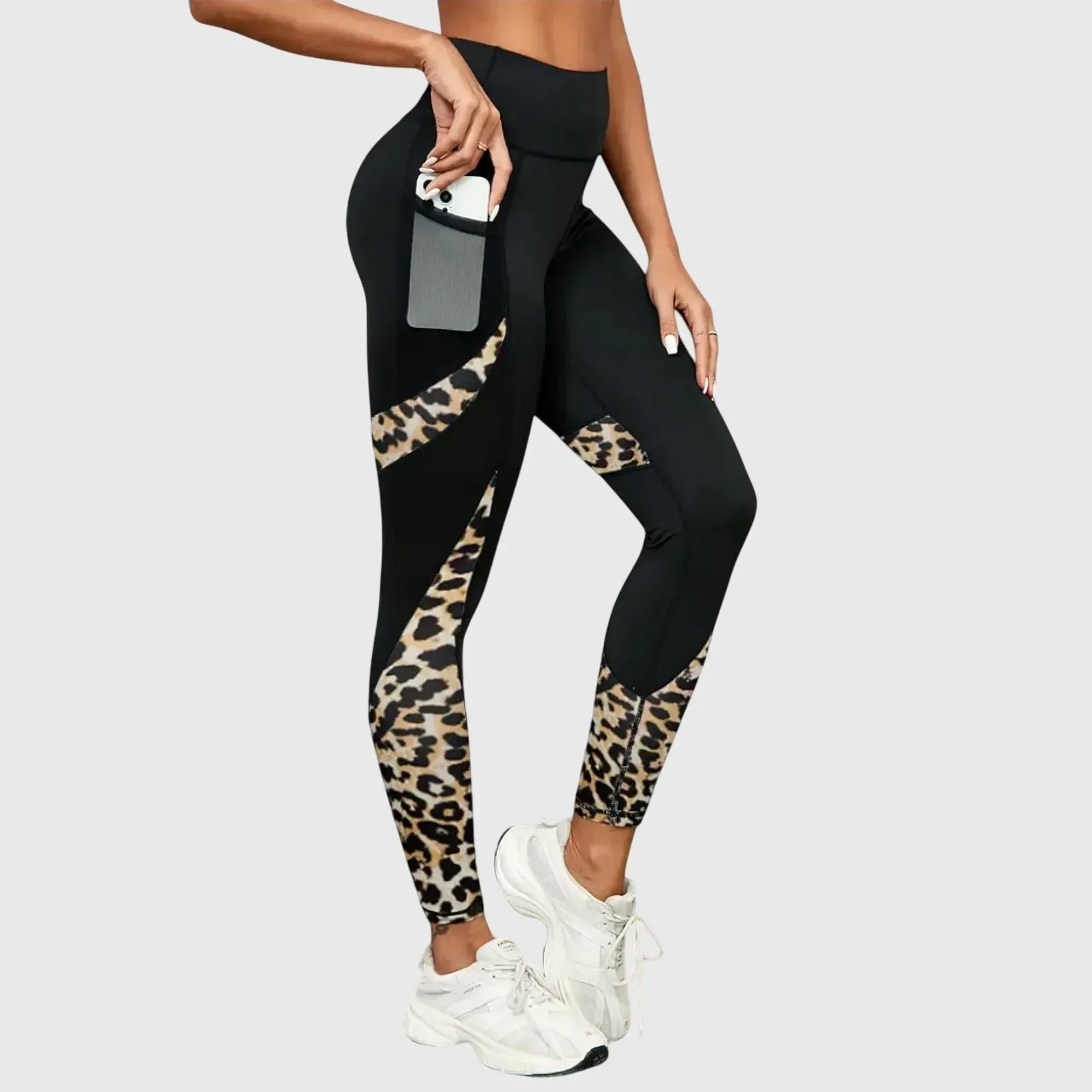 High-Waisted Leopard Print Training Pants - Sarah and Emma Portland