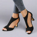 Barbara | Cutout Peep Toe Heels - Sarah and Emma Portland