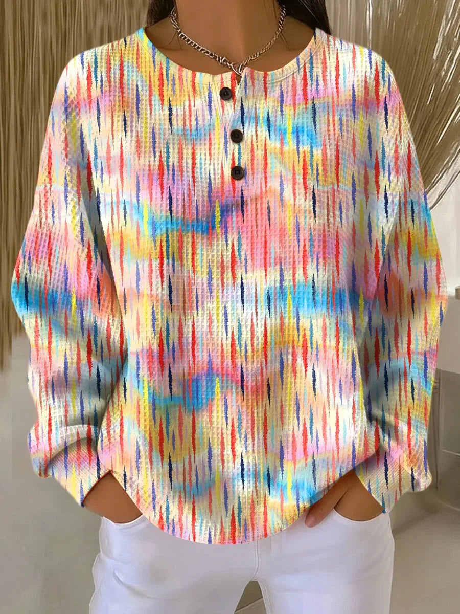 Aevrynn | Colorful Sweater with Raindrop Pattern - Sarah and Emma Portland