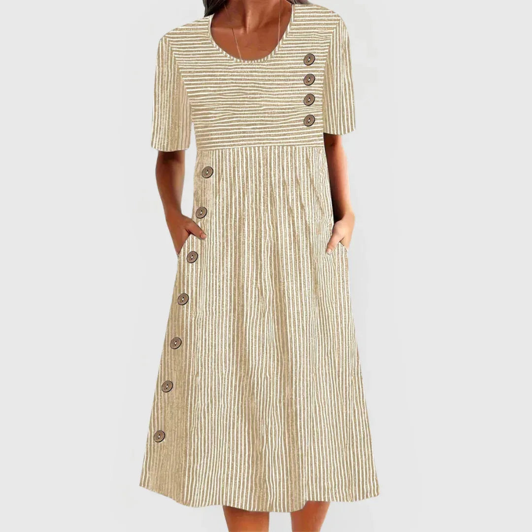 Maeve | Striped Midi Dress - Sarah and Emma Portland