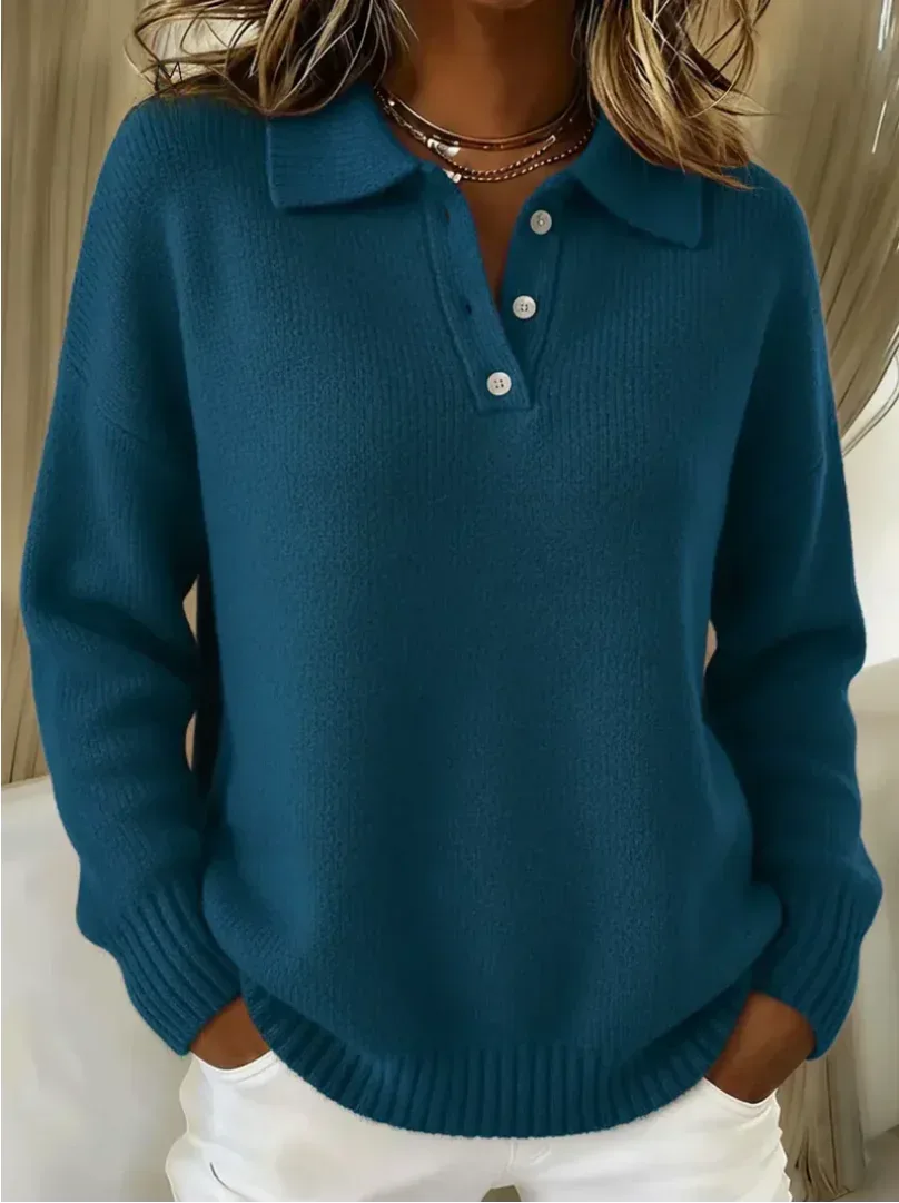 Maribel | Knit Polo Sweater - Sarah and Emma Portland