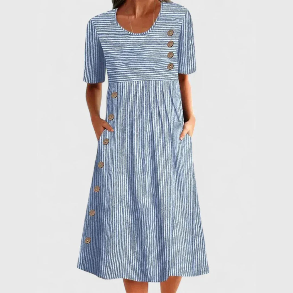 Maeve | Striped Midi Dress - Sarah and Emma Portland
