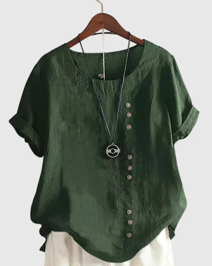 Elisavie | Comfortable Short Sleeve Blouse - Sarah and Emma Portland