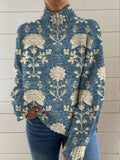 Angela | Timeless Floral Turtleneck Sweater - Sarah and Emma Portland