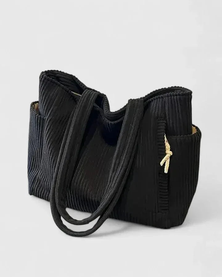 Liorane | Luxurious Ribbed Tote Bag with Cord Detail - Sarah and Emma Portland