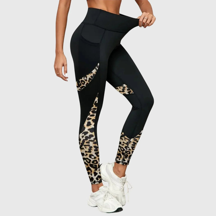 High-Waisted Leopard Print Training Pants - Sarah and Emma Portland